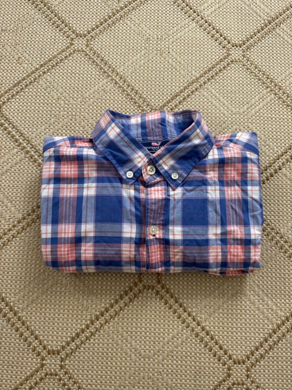 Vineyard Vines Plaid Murray Shirt - Blue & Orange men’s small